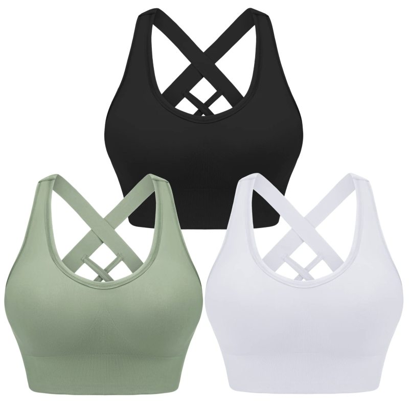 Four seasons women's solid sports nylon sports bra - Image 4