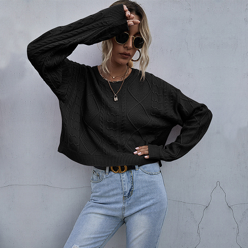 women's long sleeve twist forest short bottoming sweater - Image 7