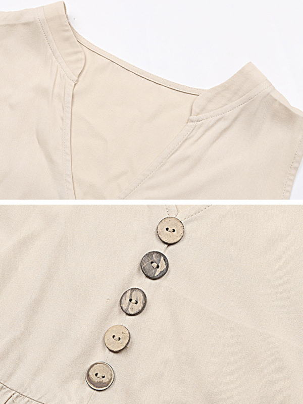 Tank Top Sleeveless Loose Casual Solid Color Dress - Image 5