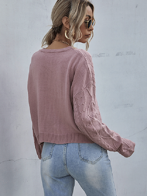 women's long sleeve twist forest short bottoming sweater - Image 2