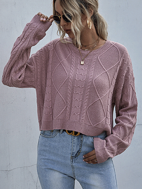 women's long sleeve twist forest short bottoming sweater - Image 3