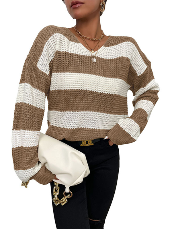 women's casual thin long sleeve striped sweater - Image 2