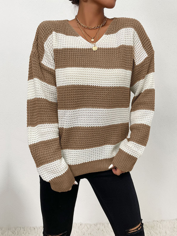 women's casual thin long sleeve striped sweater - Image 5