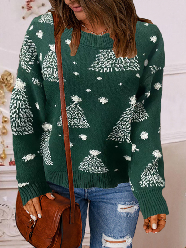 Women's Casual Knit Christmas Tree Sweater - Image 4