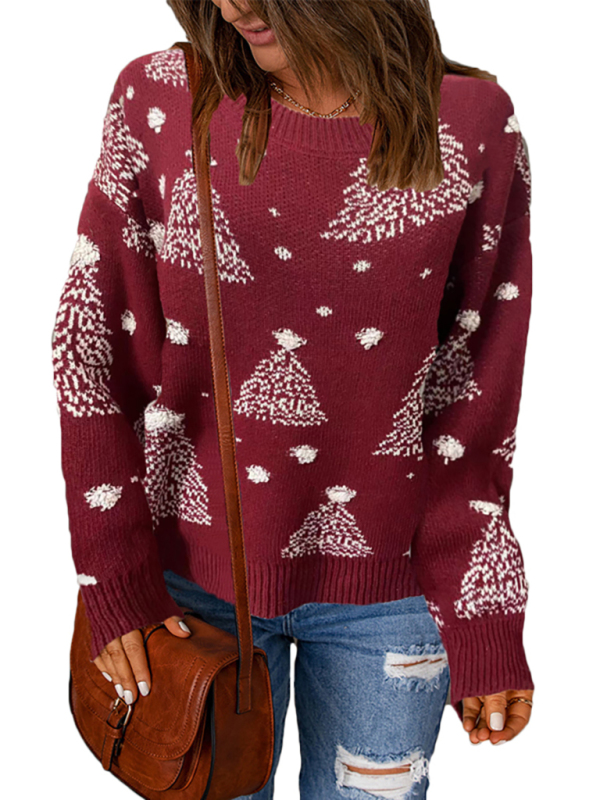 Women's Casual Knit Christmas Tree Sweater - Image 2