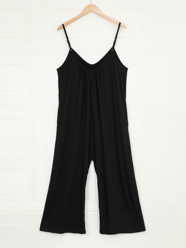 Women's casual suspenders jumpsuit loose simple wide-leg jumpsuit - Image 27