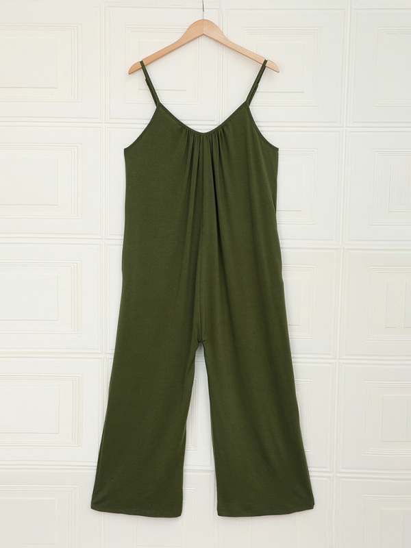 Women's casual suspenders jumpsuit loose simple wide-leg jumpsuit - Image 19