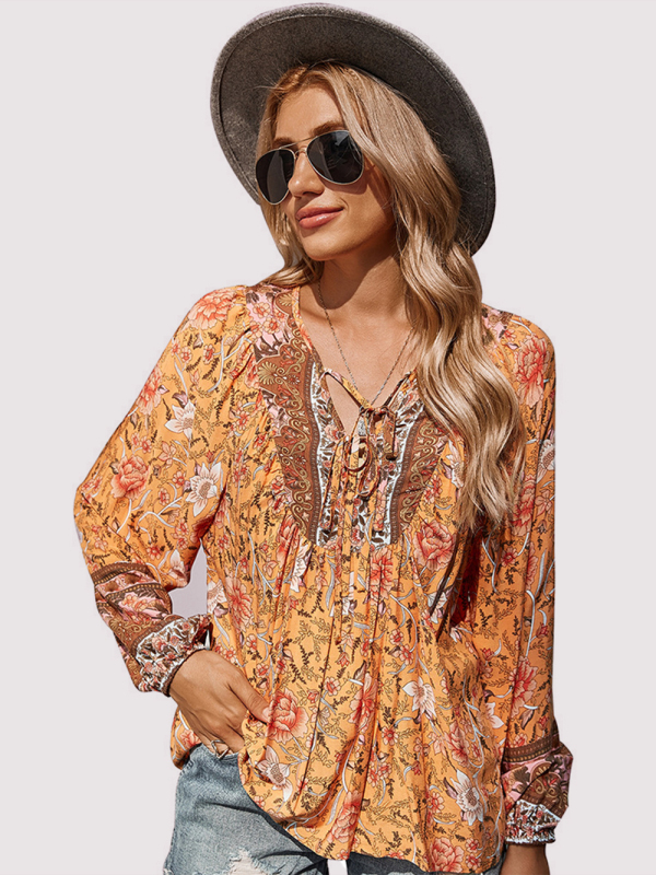 Bohemian Paisley Women's Blouse - Image 2