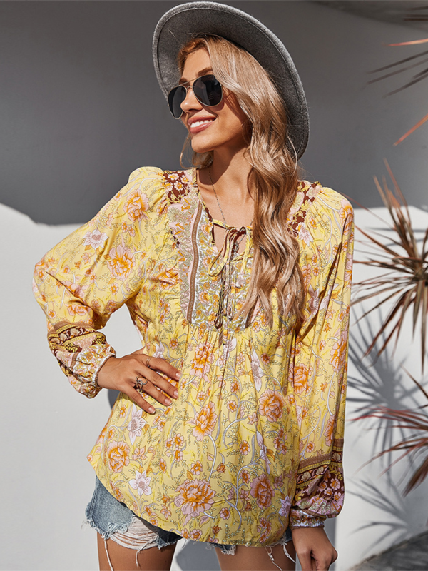 Bohemian Paisley Women's Blouse - Image 3