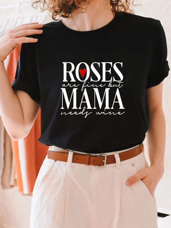 Women's Casual Mama Wine Quote Tee - Image 10