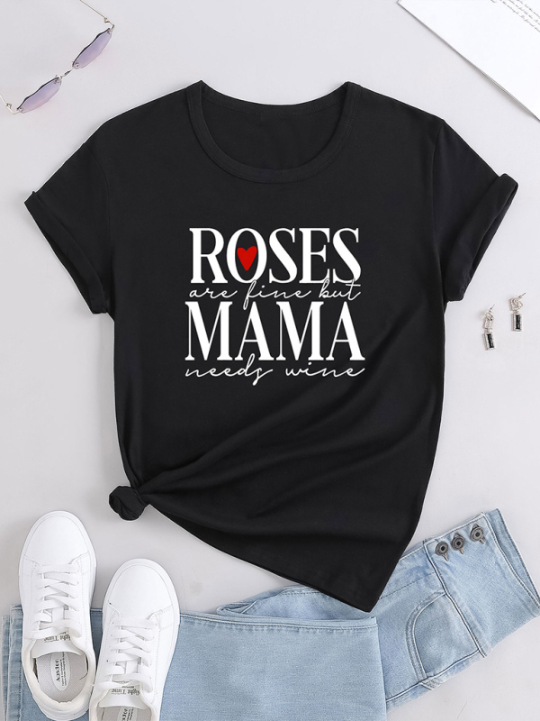 Women's Casual Mama Wine Quote Tee - Image 8