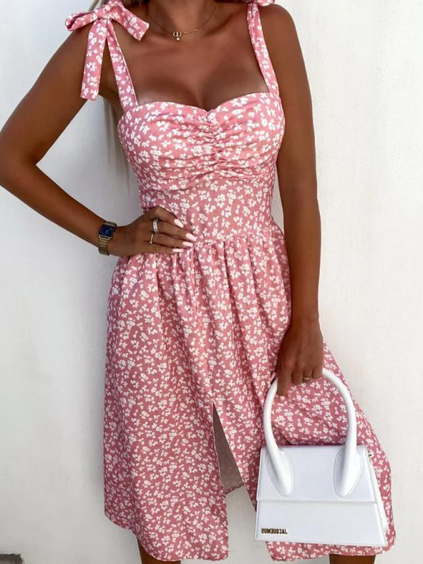 Elegant Floral Print Sleeveless Midi Dress - Image 4