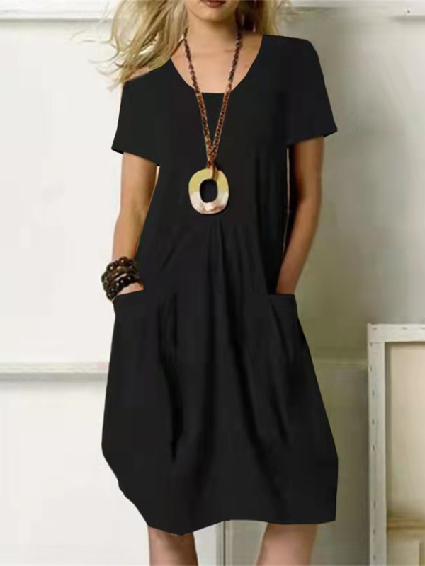 Women's Casual Loose Pocket Swing Dress - Image 6