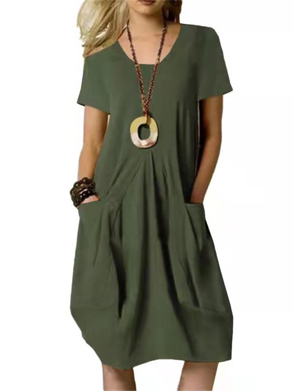 Women's Casual Loose Pocket Swing Dress - Image 2