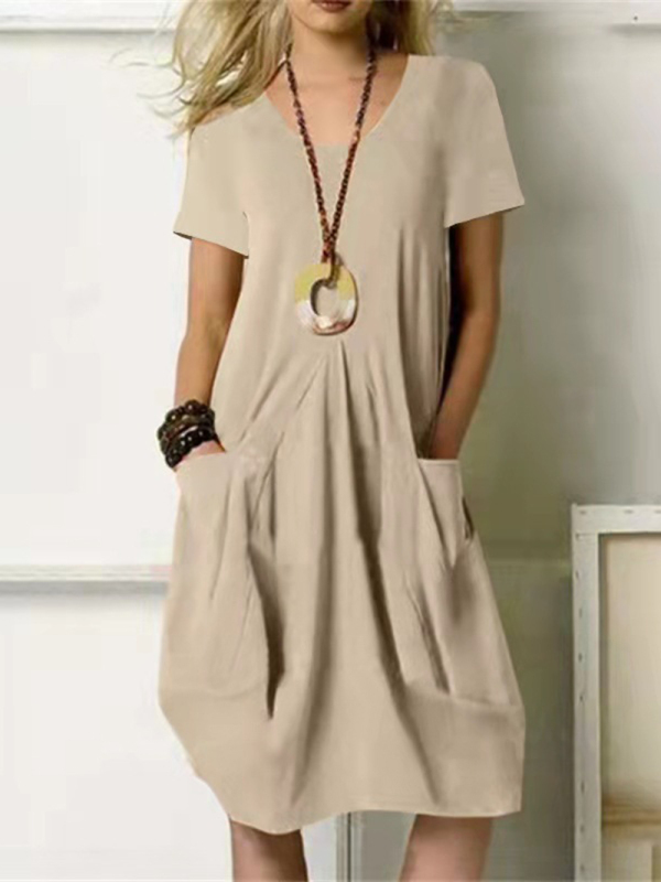 Women's Casual Loose Pocket Swing Dress - Image 3