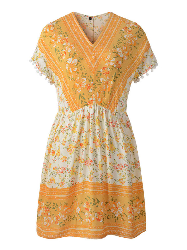 Bohemian Summer Floral Woven Sleeveless Dress - Image 4