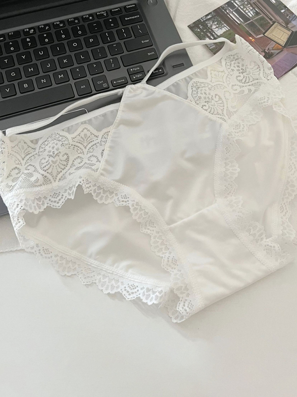 Lace Trim Self Design Women's Panties - Image 2