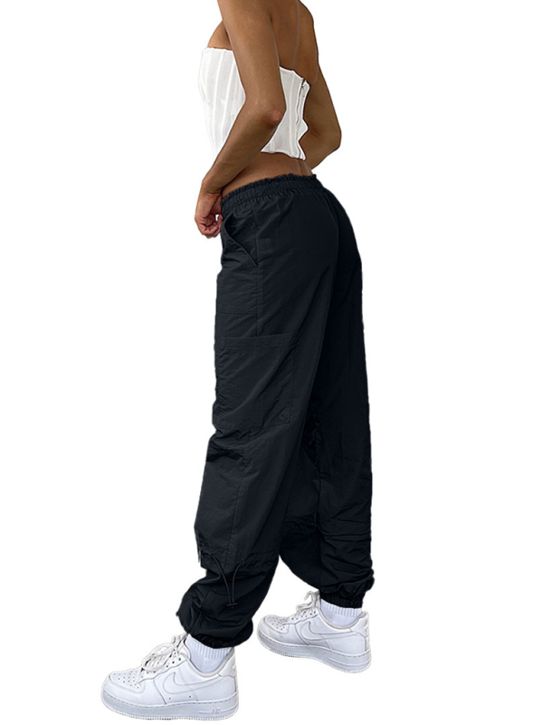 Loose strapped multi-pocket straight cargo casual pants - Image 15